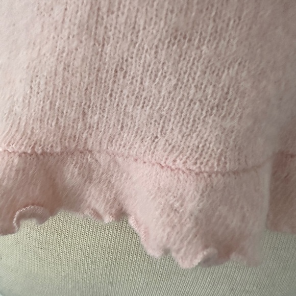 Vintage Moda International Baby Pink Lambswool and Rabbit Hair Cardigan Sweater - Picture 7 of 9